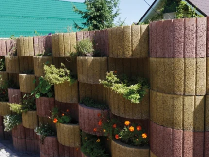 Тротуарная плитка Цветочница вибропрессованная для забора 500х400х250 купить Киев | Золотой Мандарин