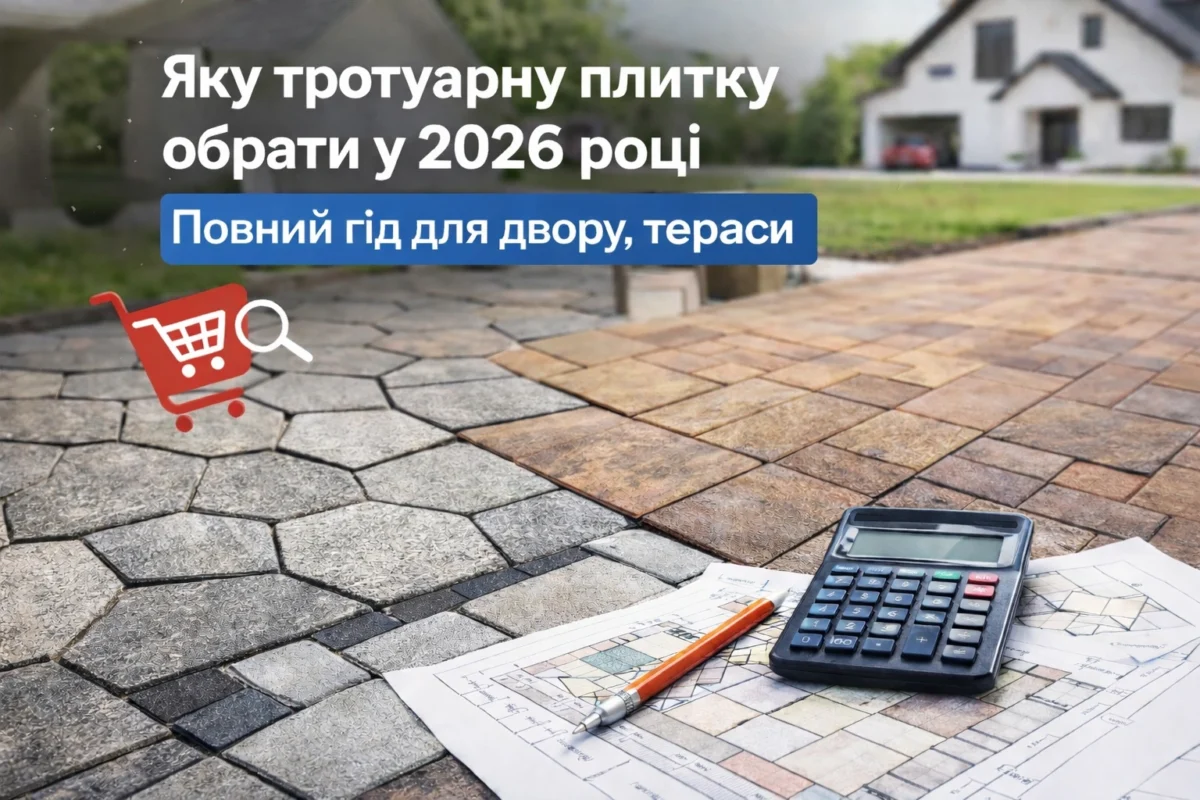 тротуарна плитка для двору та тераси Київ приклад укладки сучасний дизайн фото