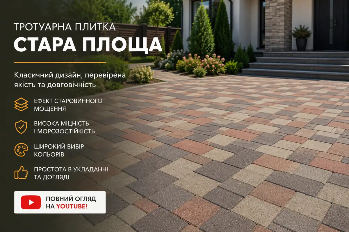 Тротуарна плитка Стара Площа від Золотого Мандарина - класичне мощення подвір'я приватного будинку