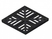 Решітка Base 300х300 чавунна сніжинка R50