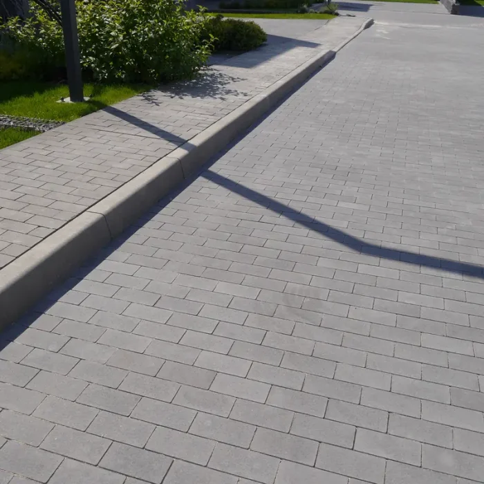 Тротуарна плитка Кирпич 200×100 без фаски у кольорі Сірий