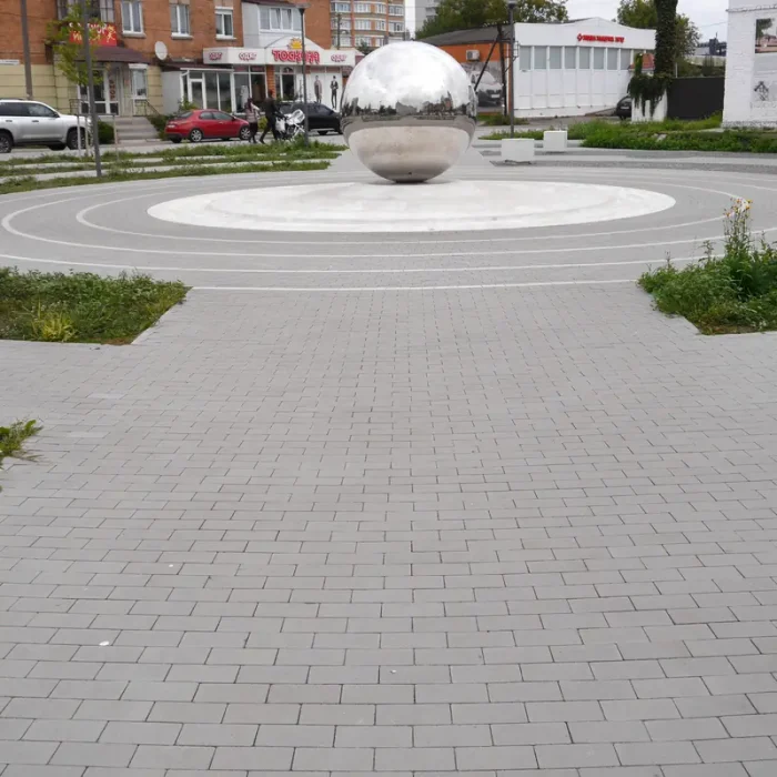 Тротуарна плитка Кирпич 200×100 без фаски у кольорі Сірий