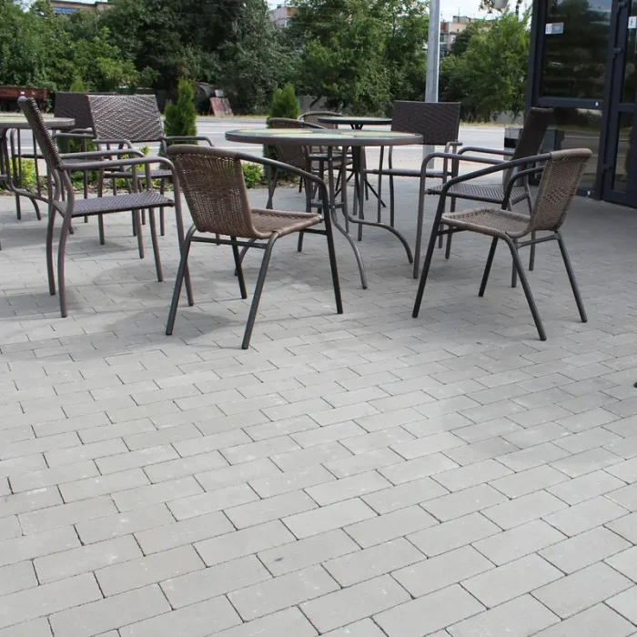 Тротуарна плитка Кирпич 200×100 без фаски у кольорі Сірий