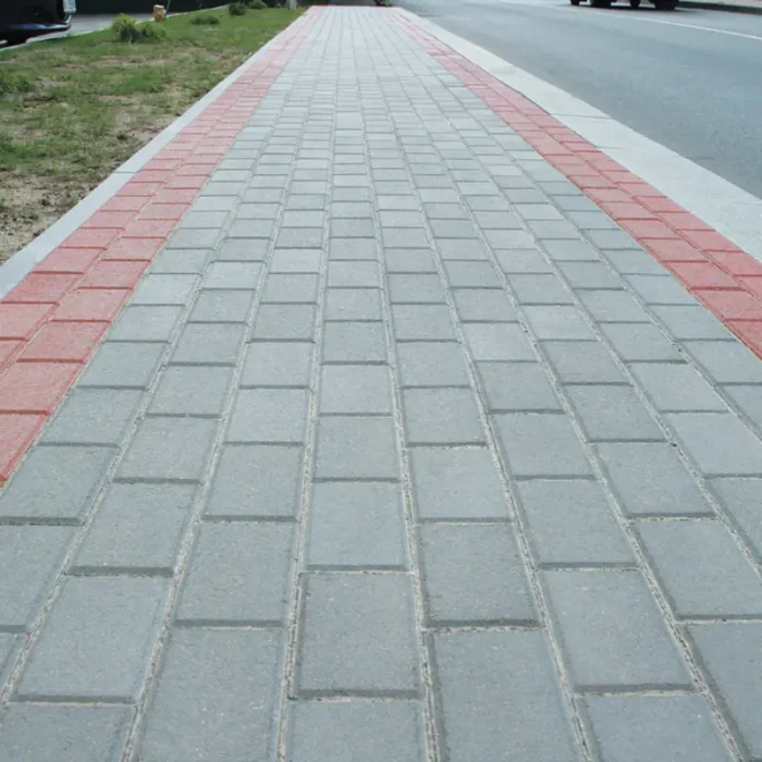 Тротуарна плитка Кирпич 200×100 у кольорах Сірий та Червоний