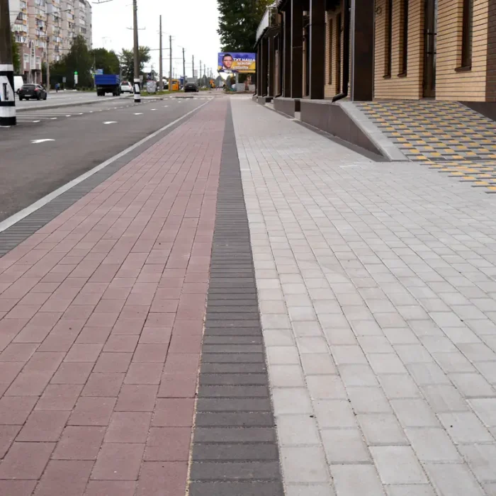 Тротуарна плитка Кирпич 200×100 у кольорах Сірий та Чорний графіт